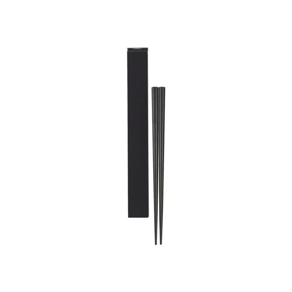 365methods Black Non-Slip Wooden Chopsticks Set with Case 18cm
