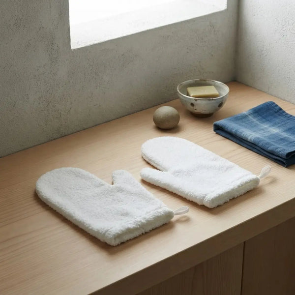 Angel Spin Fluffy Cotton Hair Drying Mitten Ultra Absorbent 2-Pack