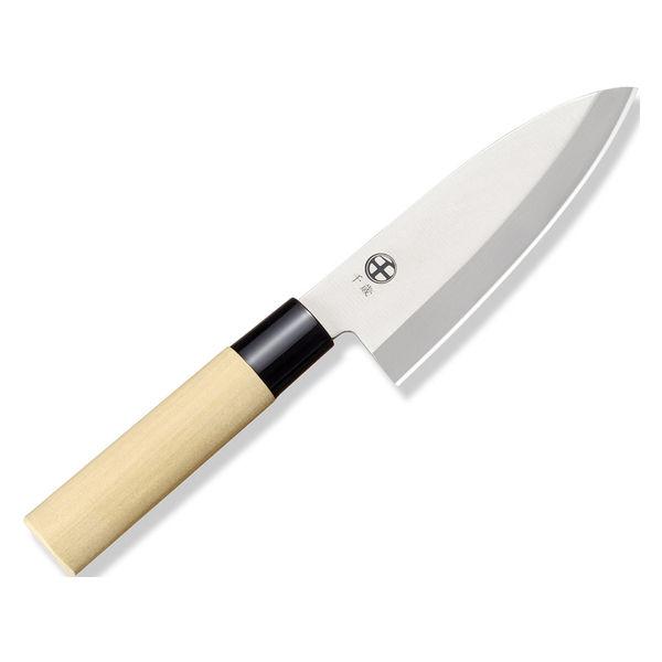 Chitose Japanese Knife 3-Piece Set Wood Handle Santoku, Nakiri & Deba