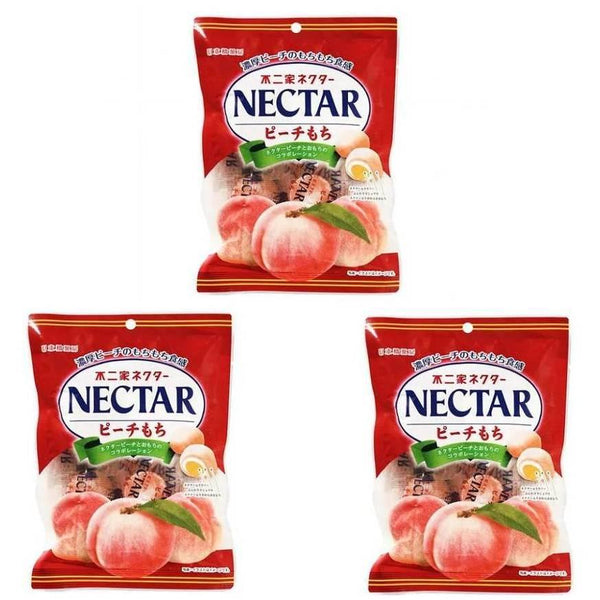 Fujiya Nectar Peach Mochi Candy Filled With Real Juice 100g (Pack of 3)