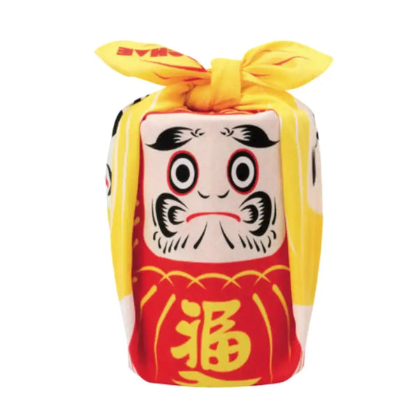 Furoshiki Four Daruma Dolls Red Yellow Cotton Wrapping Cloth 48cm