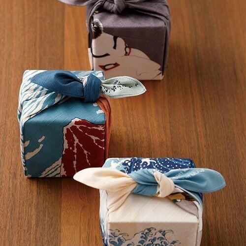 Furoshiki Red Fuji Ukiyo-e Art Cotton Wrapping Cloth 48x48cm