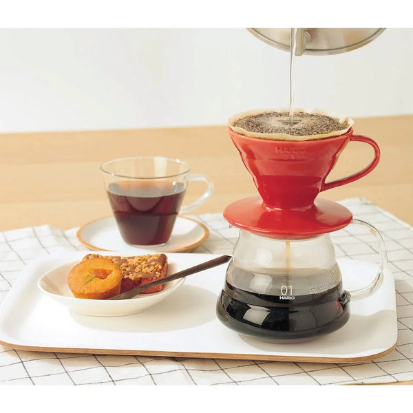 Hario V60 Ceramic Coffee Dripper 1~4 Cups Red