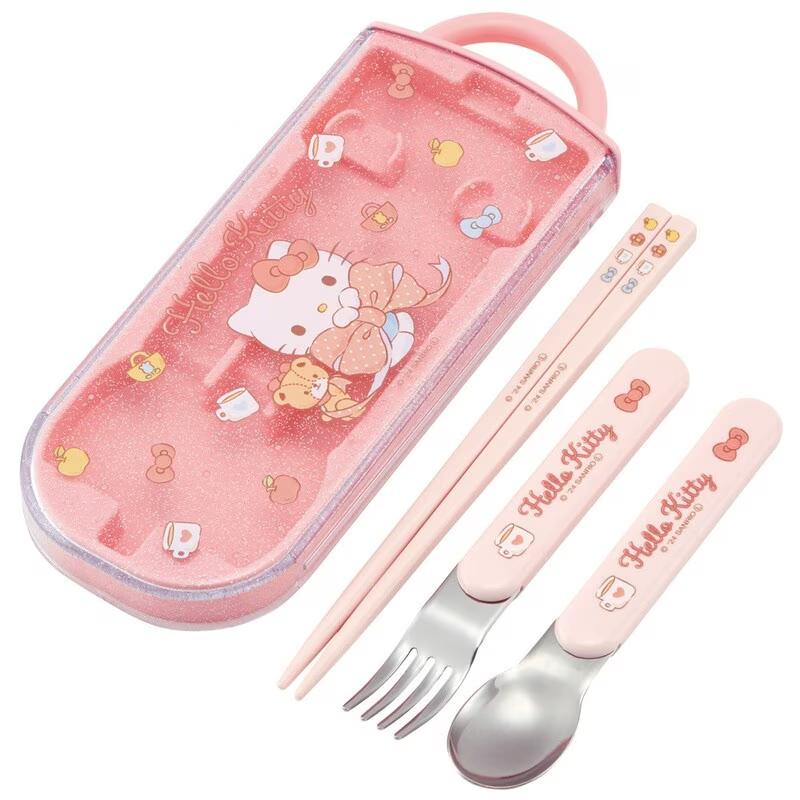 Hello Kitty Children's Cutlery Set In Case Dishwasher Safe