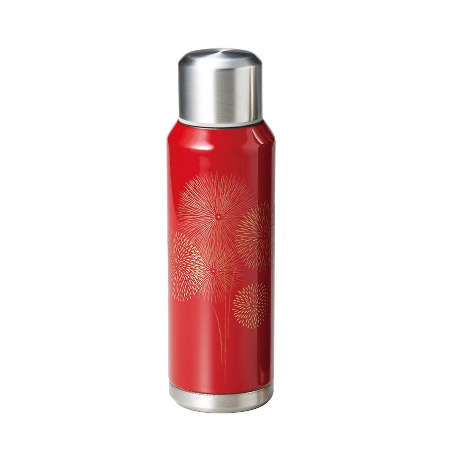 Isuke Reusable Slim Bottle Lacquer Fireworks Design Red 300ml