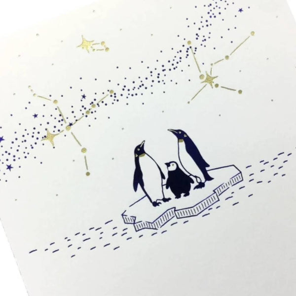 July Seasonal Foil Stamped Postcard Starry Night Design