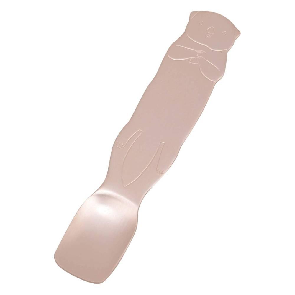 Katariki Cute Aluminum Ice Cream Spoon Sea Otter Pink Gold 11.6cm