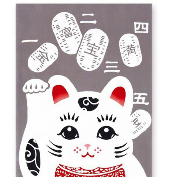 Kenema Tenugui Maneki Neko Lucky Cat Traditional Hand Dyed Cloth