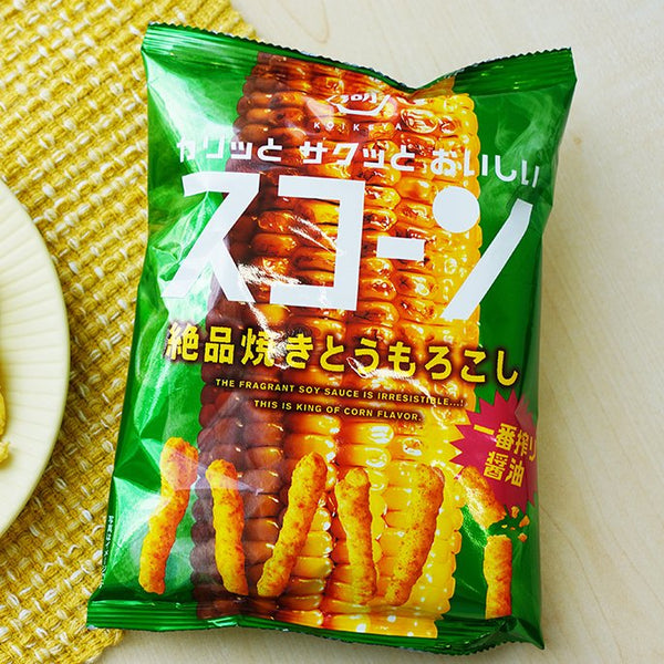 Koikeya Scorn Soy Sauce Grilled Corn Flavor Crispy Corn Puffs 73g (Pack of 3)