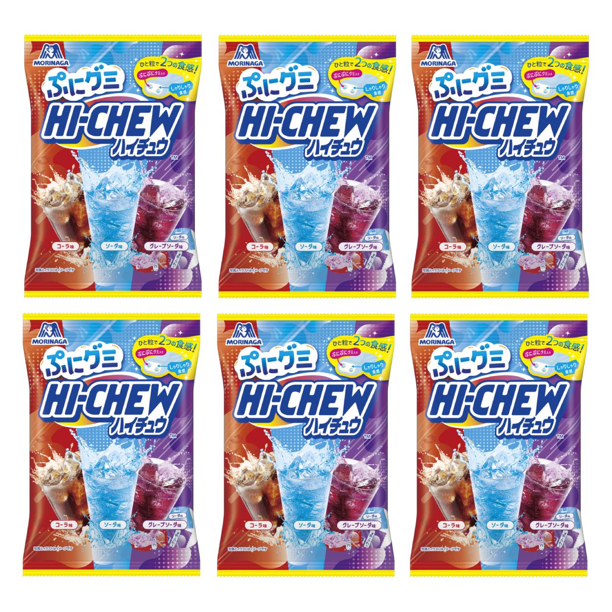 Hi-Chew Assortment Soft Candy 3 Soda Flavors 68g (Pack of 6)