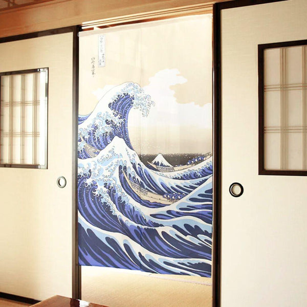 Noren Great Wave off Kanagawa Print Hokusai Art Japanese Curtain