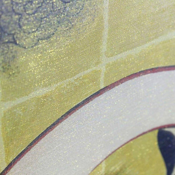 Noren Wind and Thunder God Fujin Raijin With Gold Thread Doorway Curtain