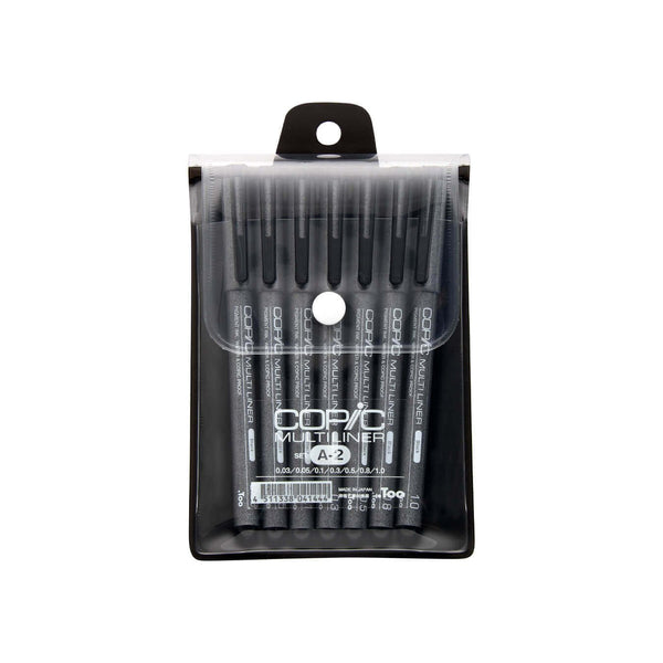 Copic Multiliner Marker Set Black 7 Pens