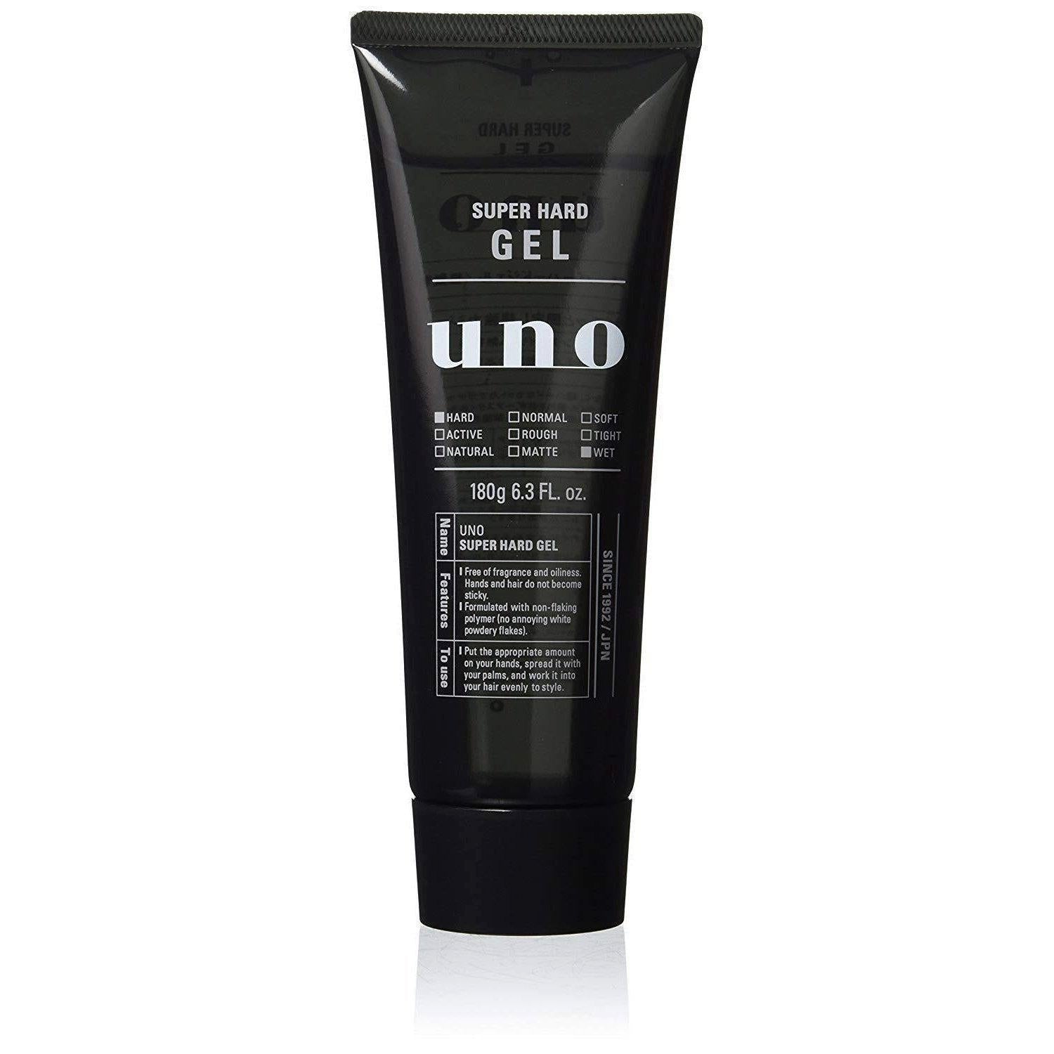 Shiseido Uno Super Hard Hair Gel for Men Wet Effect 180g