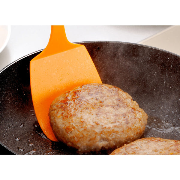 Shimomura Heat-Resistant Flexible Kitchen Spatula Nylon Turner Orange