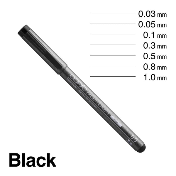 Copic Multiliner Marker Set Black 7 Pens