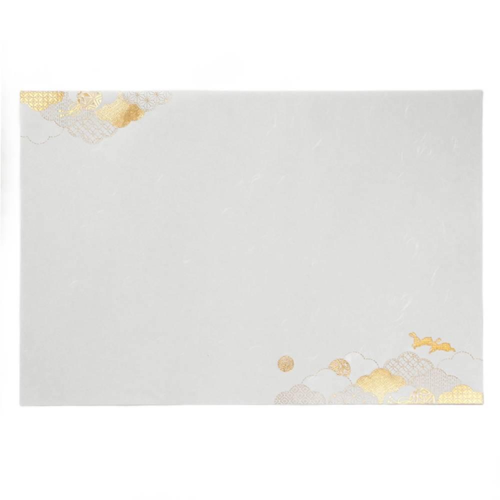 Paper Placemats Elegant Gold Foil Stamped Rabbit Design 3 Sheets