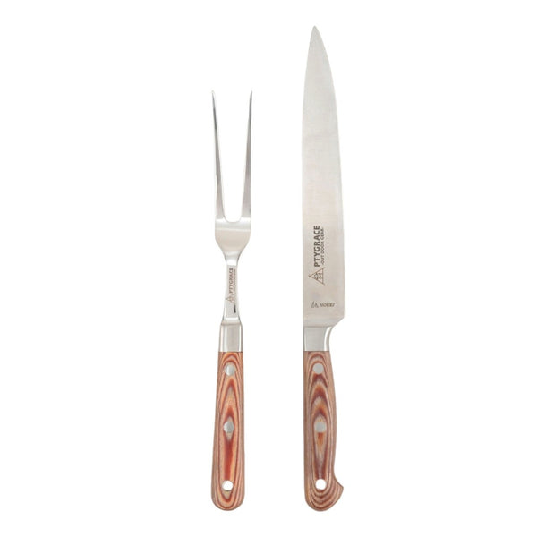 Ptygrace Handmade Meat Carving Knife and Fork Boxed Set