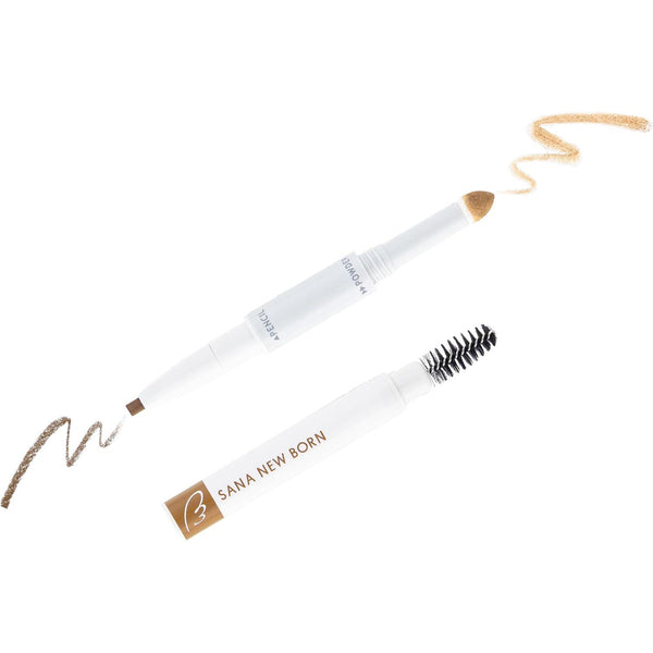 SANA NewBorn W Brow EX Eyebrow Pencil, Powder and Brush - B10