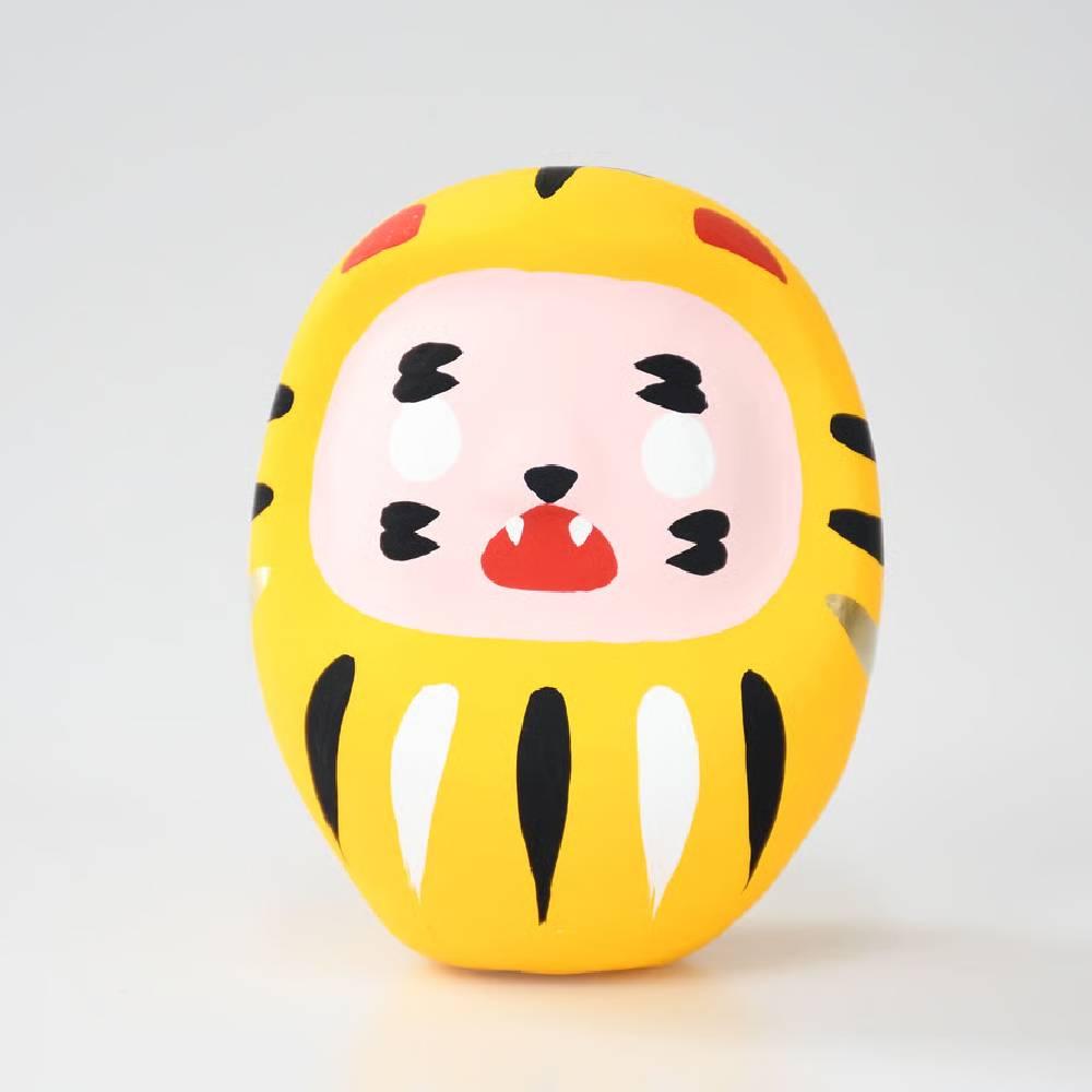 Shirakawa Yellow Tiger Daruma Doll Cute Tiger Good Luck Charm 8.5cm
