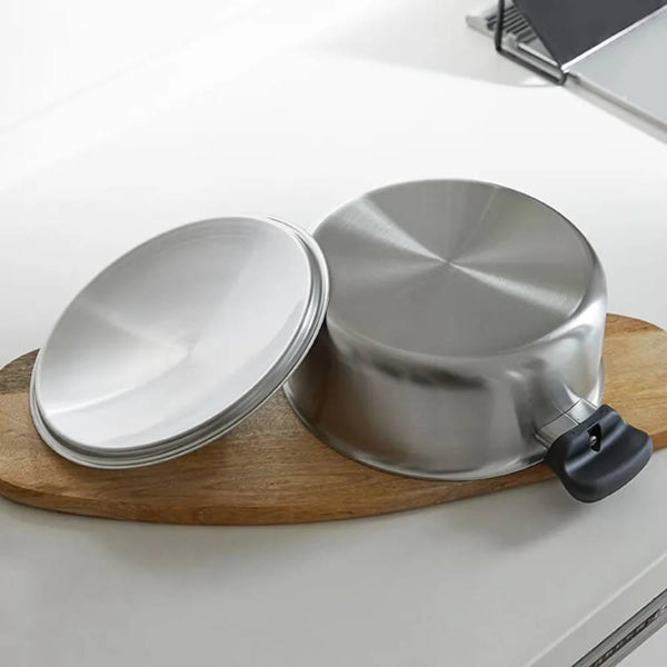 Sori Yanagi Two Handled Matte Finish Stainless Pot With Lid 3.8L