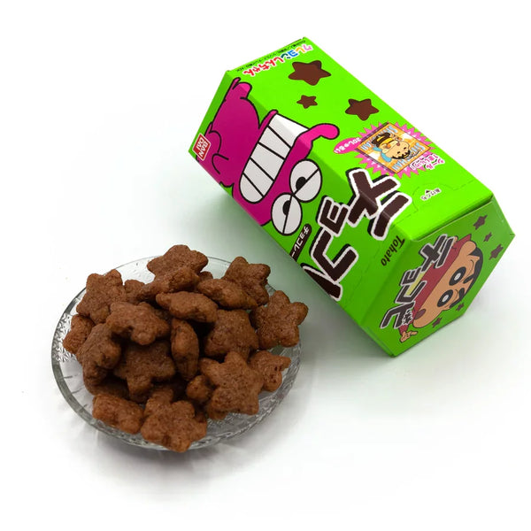 Tohato Chocobi Star Shaped Chocolate Corn Puff Snack + Shin-Chan Sticker 25g (Pack of 3)
