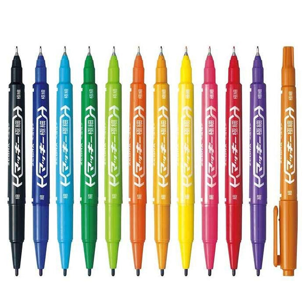 Zebra Mckee Ultra Fine Dual Tip Oil-Based Markers 12 Colors
