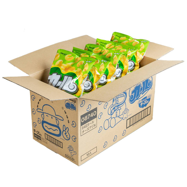 Meiji Karl Cheese Curls Corn Puff Snack (Box of 10 Bags)