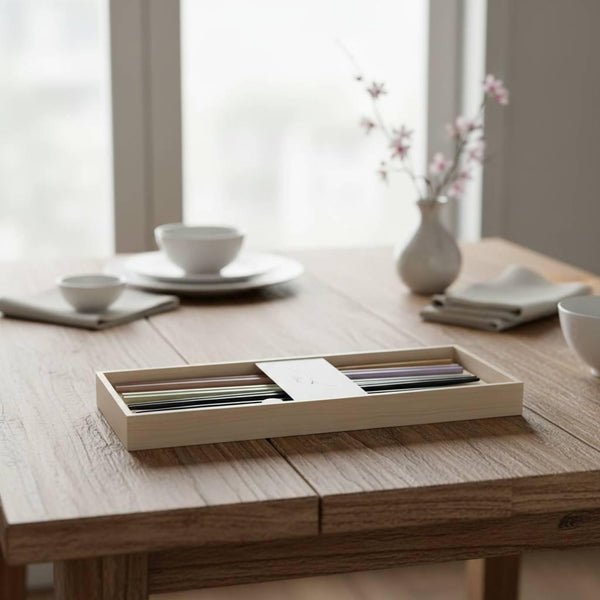 Antibacterial Chopsticks Elegant Champagne Colors Gift Box 23cm (5 Pairs)