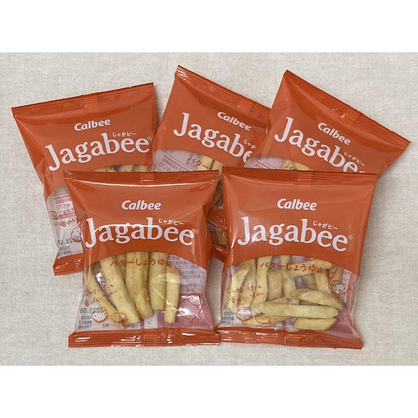 Calbee Jagabee Potato Sticks Snack Butter Soy Sauce (Pack of 3 Boxes)