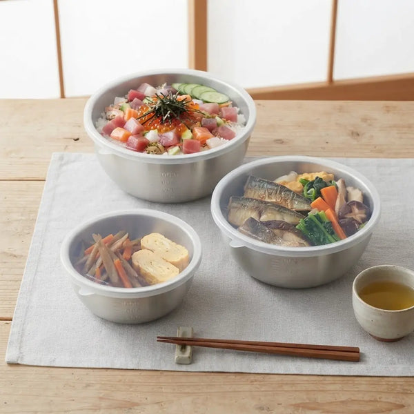 Enzo Stainless Steel Mixing Bowl with Silicone Lids 3-Piece Set 15-21cm