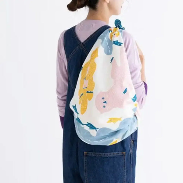 Furoshiki Sea Otter Large Cotton Wrapping Cloth 100cm
