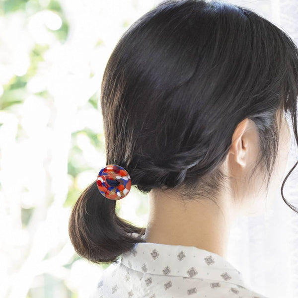 Hair Drop Handmade Glass Bead Hair Tie Raspberry Red Glass