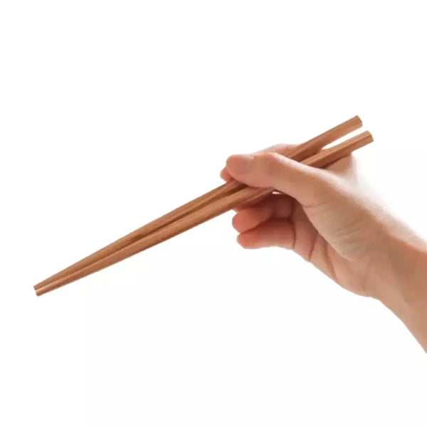 Handcrafted Pentagonal Chopsticks Unbleached Natural Red Cedar 22.5cm