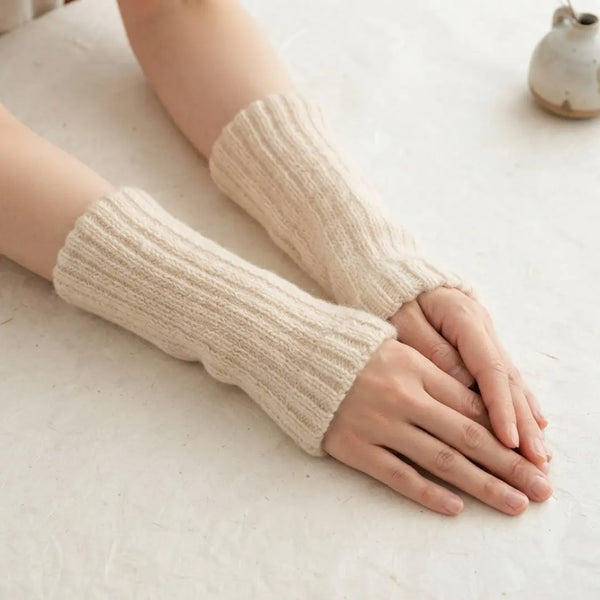 Jogan Alpaca & Silk Knit Dual Layer Arm Leg Warmer Sleeves