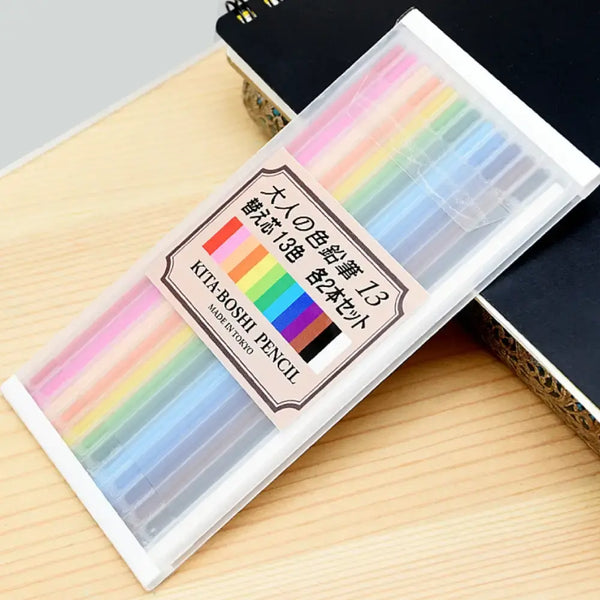 Kitaboshi Premium Mechanical Colored Pencil Lead Refills 13-Color Set