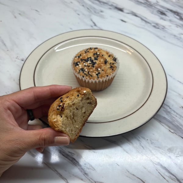 cross section of mochi muffin