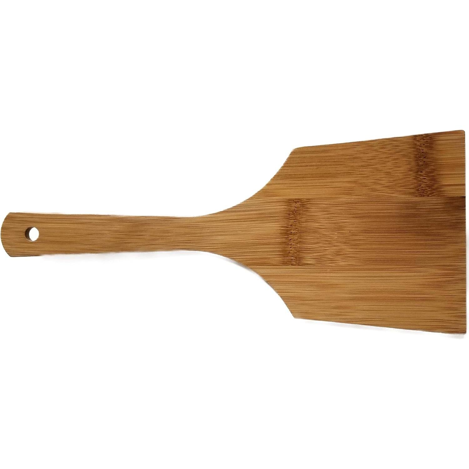 Natural Soot Bamboo Spatula Wide Bamboo Kitchen Turner 28cm
