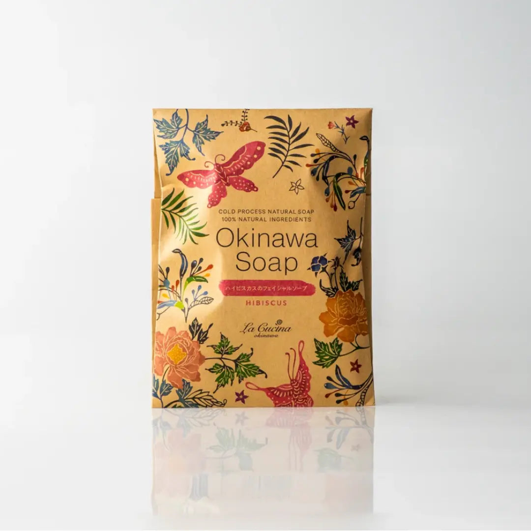 Okinawa Cold Process Natural Soap Hibiscus Floral Olive Oil Bar Soap 85g