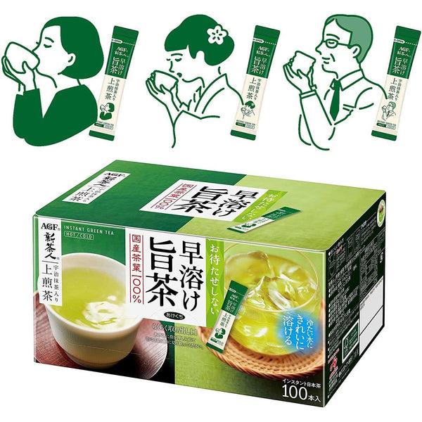 AGF Shin-Chajin Uji Matcha with Sencha Green Tea Powder 100 Sticks
