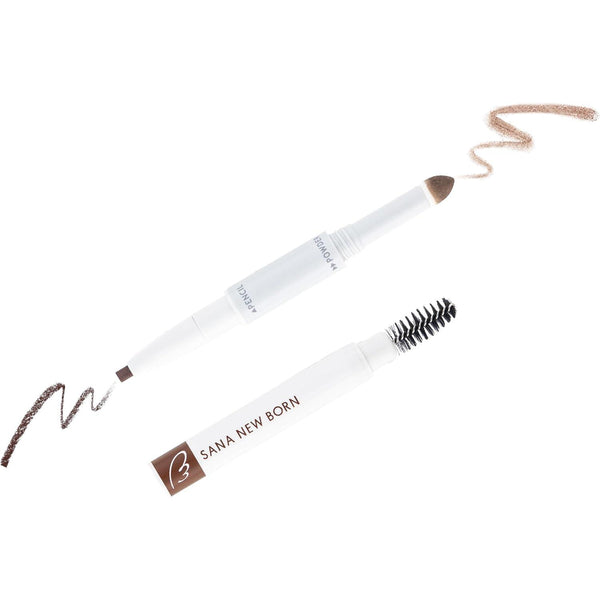 SANA NewBorn W Brow EX Eyebrow Pencil, Powder and Brush - B10