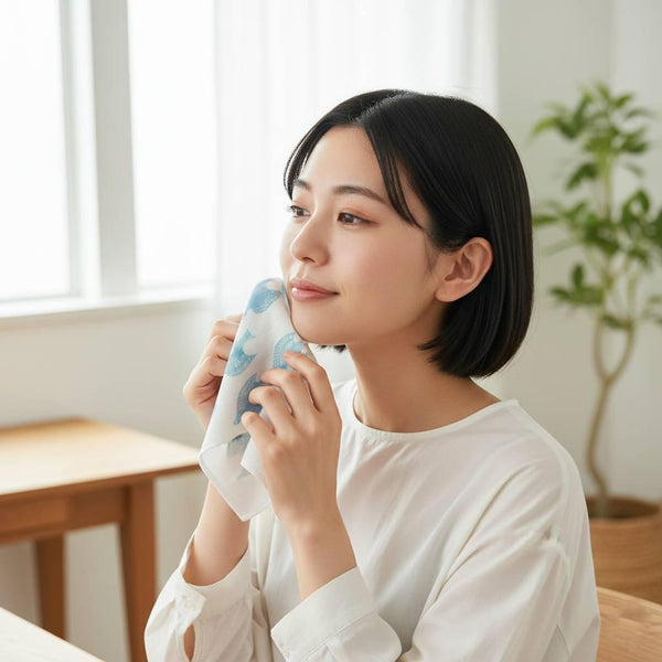 Seven Layer Muslin Dish Cloth Blue Bird Design Cotton Dish Towel