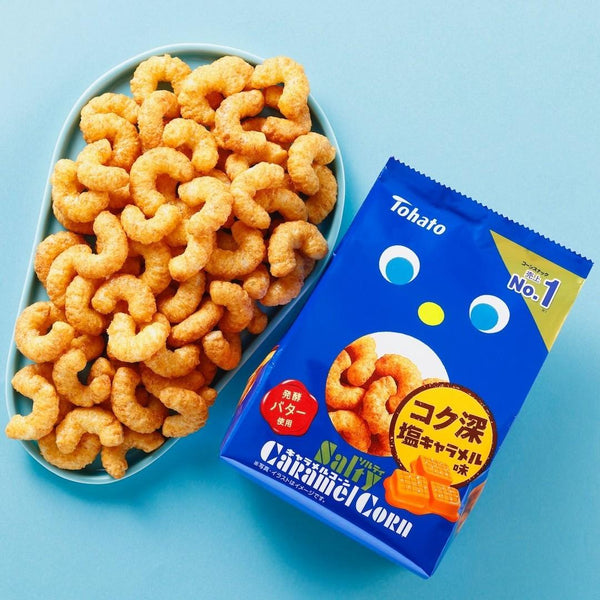 Tohato Salty Caramel Corn Salted Butter Caramel Corn Puffs 67g (Pack of 3 Bags)